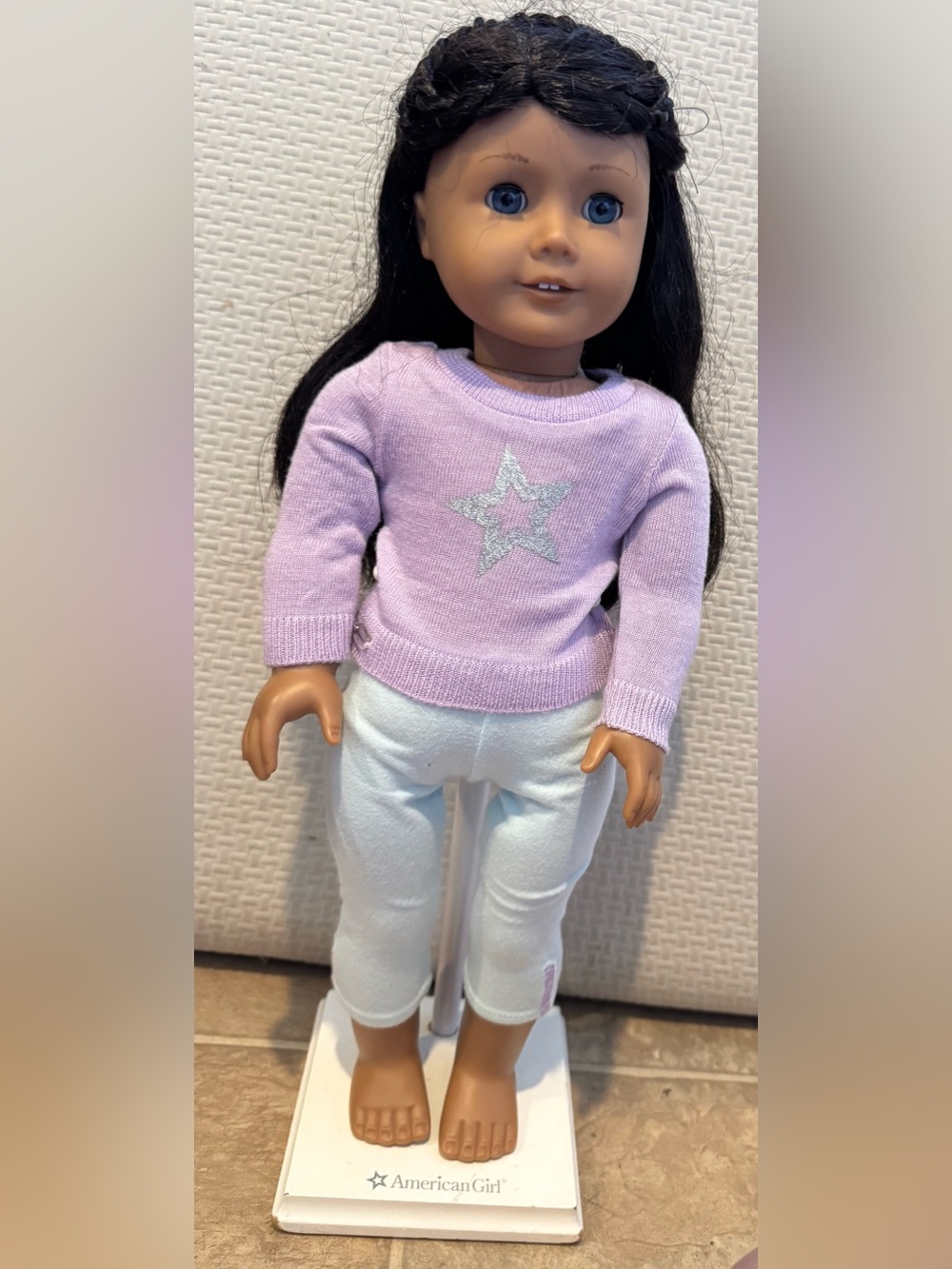 Authentic American Girl Truly Me 2012 Star Shirt Aqua Leggings Outfit Set